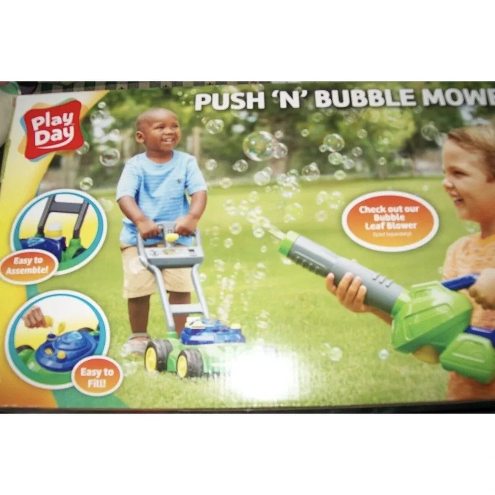 Bubble Lawn Mower Machine Toys Kids Outdoor Play‎ Garden Soap Bubbles Solution